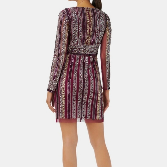 ADRIANNA PAPELL Stripe Bead Sheath Dress - Picture 2 of 9